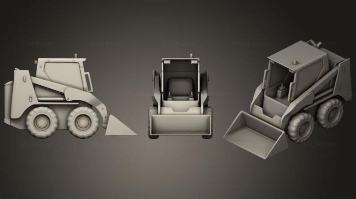 Автомобили и транспорт (Погрузчик с бортовым поворотом54, CARS_0296) 3D модель для ЧПУ станка